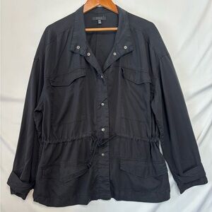 KELLY RENEE Black Lyocell Utility Jacket Size XXXL